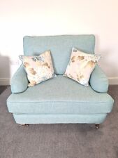Turquoise Snuggler T-Cushion Foam Seat Chair with 2 Scatter Floral Cushions