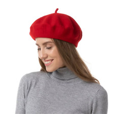 Solid Colour Wool Beret Hat