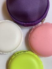 Variety (green,pink,white)Large Macaroon container x 3 +1 purple round container