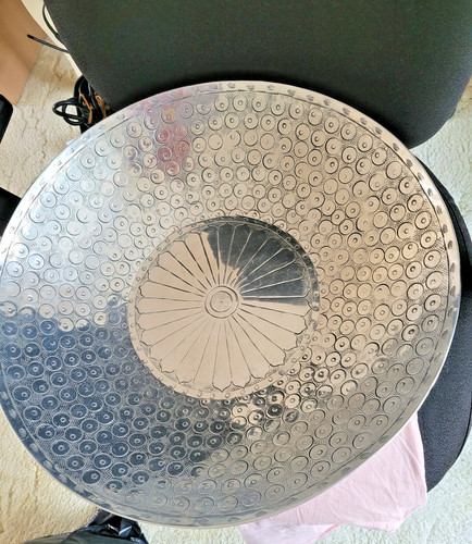 Large silver metal hammered - large,