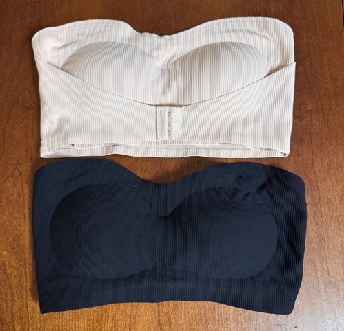 Two strapless bandeau bras - two,