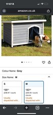 Dog Kennels, Outdoor Wood Dog Kennel and Shelter, 96cm x 61cm x 70cm(Medium)Grey