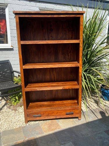 Tall sheesham bookcase solid - bookcase,