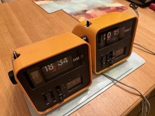 Two Vintage Elac RD100 Flip Clock Radio Read Description Spares Or Repair