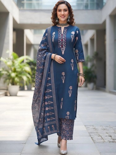 Indian women blue ethnic - blue,