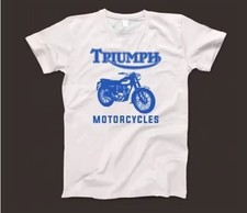 White Triumph Motorcycle T Shirt Highway 61 Revisited Bob Dylan 1960s S-4XL