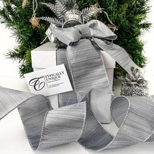 Christmas Ribbon  Silver Wire Edged Garlands Crafts Bows Gift Wrapping 'Hope'