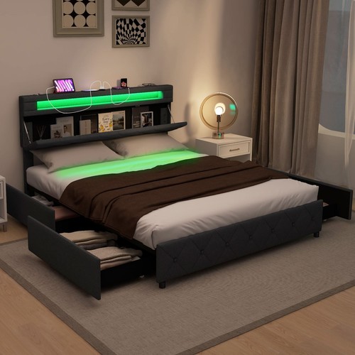Modern upholstered bed - bed, king