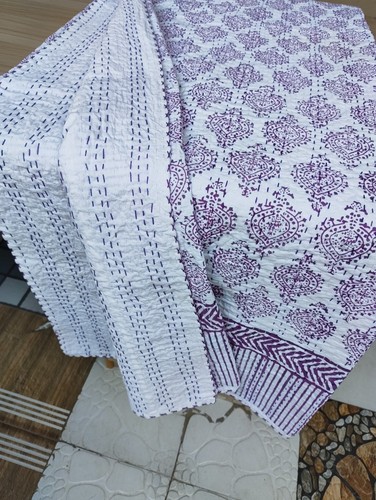 Indian kantha single quilt - kantha,