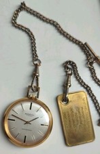 Vintage Ingersol 17 Jewel Shock resistant Pocket Watch and Chain. c1960