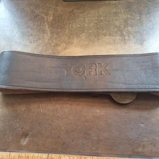 VINTAGE York Weight Lifting Bodybuilding Support Real Leather Belt "L"