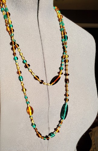 Stunning long glass - glass, bead