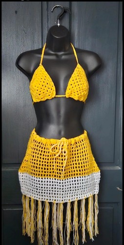 Triangle halter crochet bikini - triangle,