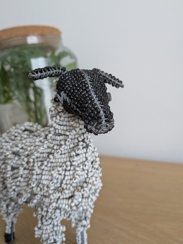 Sheep wire beaded handmade - sheep,