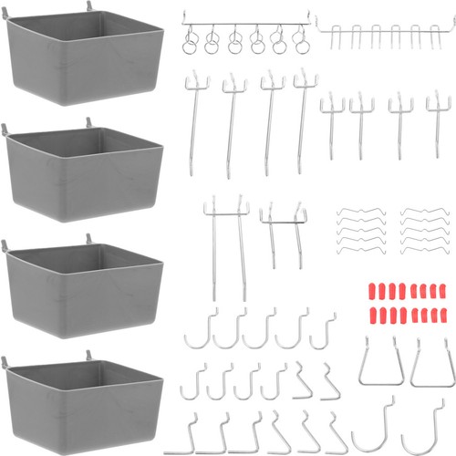 Assorted color pegboard - pegboard, hooks