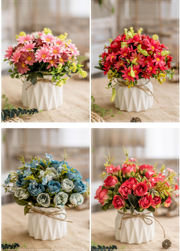 Ceramic vase silk flower - ceramic,