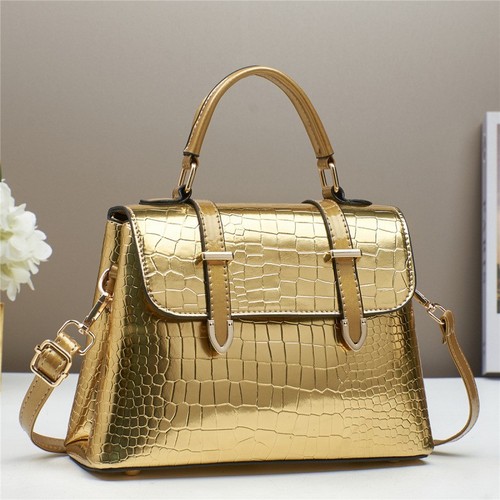 Women croc print handbag - croc,