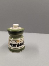 Vintage Guernsey Pottery Moulin Huet Mint Sauce Pot & Lid