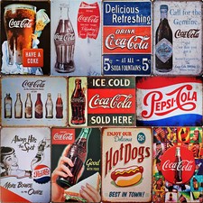 Coca Cola metal plaque Retro