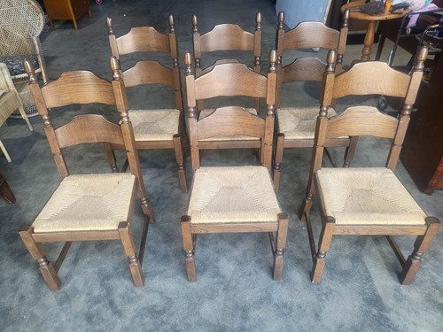 Six rush seat bar - back, dining