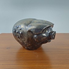 Vintage Piggy Bank 1950s Retro Money Box Pig Cast Metal