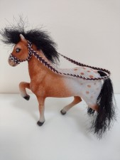 Vintage Chestnut Ridge Flocked 5" Horse with Bridle Brown Front + White Hind