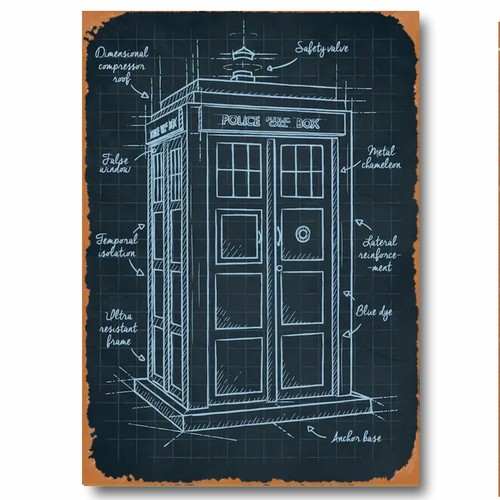 Tardis exterior blueprint - blueprint, dr