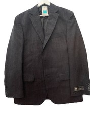 M&S Mens Black Textured 100% Wool Blazer Jacket Size 40" - 102 cm Regular NEW