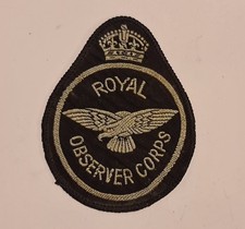 WW2 Royal Observer Corps ROC Large Size Breast Badge