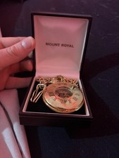 Mount Royal Double Half Hunter Gold Plated Pocket Watch - Yellow Gold 