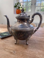 Silver plate teapot - silver, teapot,