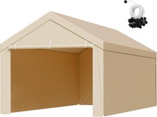 Uimoso 10x20 ft Carport Canopy with Sidewalls,Replacement Tent Cover UK Delivery