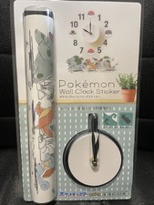 Pokémon Wall Clock Sticker Bulbasaur Charmander Squirtle Original From Japan!
