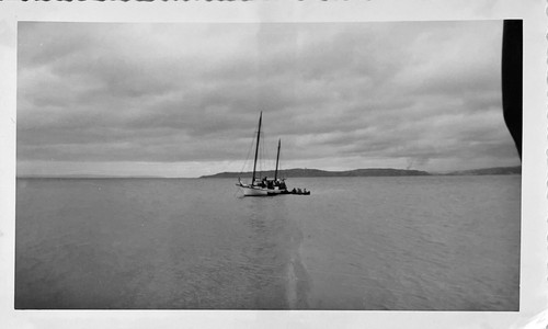 Sailboat canoe open water - sailboat, on