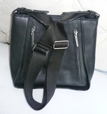 Ladies lovely trendy handbag in 100% genuine black leather by NEXT