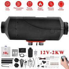 LCD Diesel Air Heater 12V 10L Caravan Camper Van Motorhome 2KW Night Parking UK