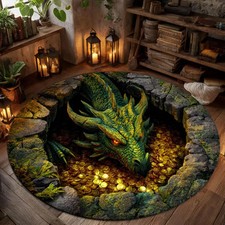 3D Dragon Treasure Rug
