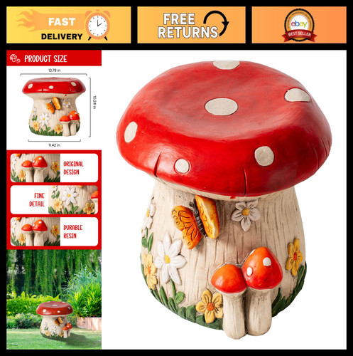 Mushroom house statue - mushroom,