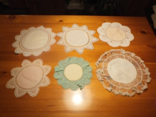 Six vintage crochet edged - crochet,
