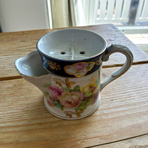 Ceramic vintage floral shaving - ceramic,