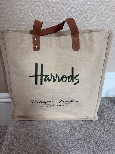 Harrods large hessian tote - large,