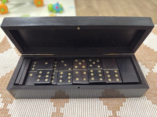 Vintagae 1980s wooden dominoes - wooden,