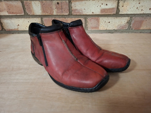 Rieker red winter boots - red, for
