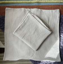 White Company Pair Florian Cushion Covers Large Square Neutral Textured 65x65cm