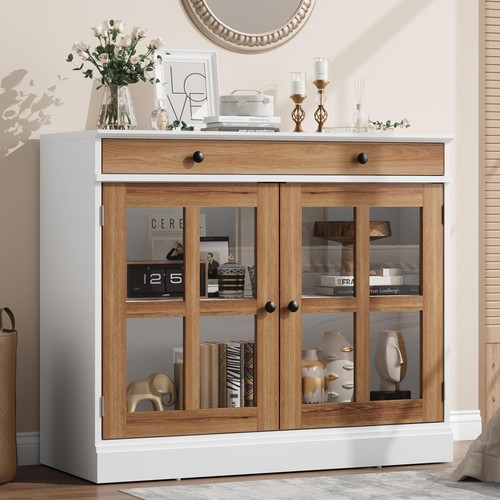 White sideboard buffet cabinet - buffet,