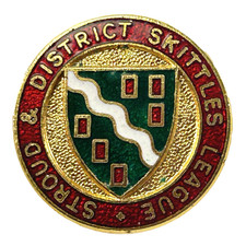 Vintage Stroud & District Skittles League Enamel Pin Badge c1960s