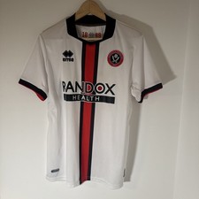 Sheffield United Football Shirt Medium Errea 2022/23 Away White Soccer Jersey