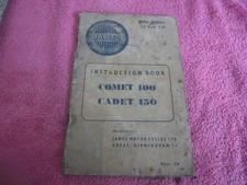 1956 Original Vintage  INSTRUCTIONS Book JAMES MOTORCYCLE Comet 100 & Cadet 150