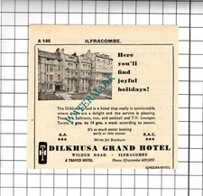 The Dilkhusa Grand Hotel Ilfracombe Devon Small Advert - 1958 Cutting