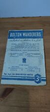 Bolton Wanderers v Man Utd 1st Sept. 1952 - First Division - Football Programme